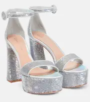 [Gianvito Rossi] Gianvito Rossi Holographic platform sandals AU 9 metallic
