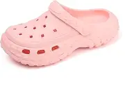 [ihinzry] Kids Cute Clogs Toddler Gardener Shoes Summer Mules Clog Slip on tyre Sandals Outdoor Slippers, Pink, 5-6 Big Kid