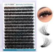 GEMERRY Fluffy Lash Clusters 3D Effect 280pcs Cluster Lashes 10-18mm Mixed Volume Lash Extensions Thick Eyelash Clusters Matte Black DIY Lash Extensions (60D,10-18mm)