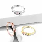 CZ Set Hearts Ear Cartilage Earrings Daith Tragus Helix Hoop Bendable Nose Ring