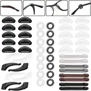 Eyeglass Nose Pads Set, Round Strip Silicone Eyeglass Grips Holder, Eyeglasses Retainers, Silicone Glasses Temple Holders Anti-Slip Protectors, Nose Pads Ear Grip Hooks