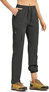 [Rdruko] Women's Hiking Pants Lightweight Quick Dry Water Resistant Cargo Outdoor Travel Pants Elastic Waist