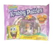 1 x Spongebob Squarepants Krabby Patties Gummy Candy 2.54 oz Pack Individ Wrap