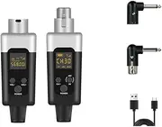 xioaue 0V/48V Wireless XLR Microphone Transmitter and Receiver Microphone Wireless System Rechargeable for Dynamic Microphone