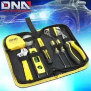 16PCS HOUSEHOLD / OFFICE REPAIR HAND TOOL KIT PLIER WRENCH TAPE MEASURE YELLOW