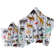Kids Alphabet Animals Names Towel with Hood