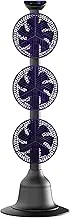 Pedestal Free Standing Cooling Fan, 2025 New Three-Headed Model Pedestal Fan with Remote Control, Led Touch Screen, 8 Speed Settings, Quiet, Oscillating, Cooling, Adjustable Height for Home & Office