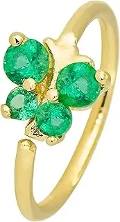 [Jewelry Avalanche] 20G 14K Gold 4-Stone Emerald Butterfly Nose Hoop Ring Twist-open 5/16"(8mm) Nose Ring, May Birthstone Hoop Unisex