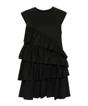 MSGM Ruffle-Detailed Crewneck Sleeveless Dress IT40,IT44,IT42,IT38,IT36 Black