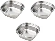 MUSISALY Stainless Steel Seasoning Bowl Set 3pcs Condiment Dishes Sauce Dish Appetizer Plates Flavor Bowl for Home Restaurant