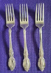 Oneida Silverplate SILVER MAGNOLIA 3 Dinner Forks 7 1/4" VGUC