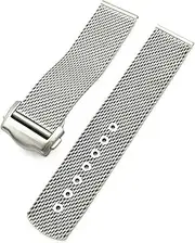 [SKXMOD] Suitable 316L Stainless Steel Watch Band For Omega Seahorse007 20mm Original Folding Buckle Mesh Strap