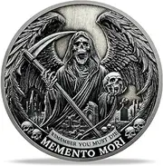 RYUKENLM Memento Mori Coin 3D Skull Challenge Coins EDC Reminder Token Fac Vitam Incredibilem Inspirational Stoicism Gifts for Daily Stoic Practice