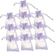 Ciieeo 10Pcs Lavender Sachet Bags Empty Drawstring Lavender Sachet Pouches for Fragrance Spices and Storage for Closets Vehicles DIY Projects and More