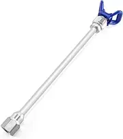 QWORK Airless Paint Spray Gun, Extension Pole Rod & Nozzle Tip Guard Protector, 11 Inch Universal Replacement Tool for Airless Sprayer Paint Spray Guns…
