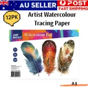12x 10 Sheets 42x29.7CM White Artist Watercolour Tracing Paper Pad A3 Sketching