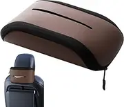 Car Tissue Box Holder, PU Leather Backseat Tissue Dispenser, Auto Interior Napkin Holder Container for Home Room Armrest Sun Visor Backseat
