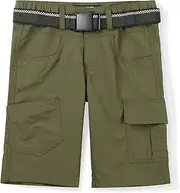 [Phorecys] Boys Quick Dry Hiking Shorts Elastic Waist Cargo Short for Outdoor Camping Fishing