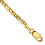 14K Yellow Gold 7 inch 2mm Byzantine with Lobster Clasp Bracelet