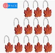 NEW Maple Leaf Decorative Shower Curtain Hook Set of 12 rustic red golden yellow