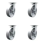 8 Inch Kingpinless Semi Steel Wheel Swivel Caster Set with Swivel Lock SCC