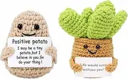 Mini Fun Positive Potato,3 Inch Knitted Wool Doll Positive Card for Emotional Support and Party Decor,Cute Wool Positive Potato Crochet Doll