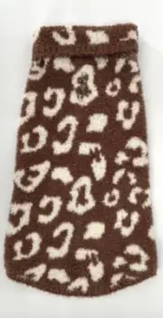 NEW:Barefoot Dreams Cozychic Leopard Dog Sweater Large Chestnut/Cream 30-44 lbs