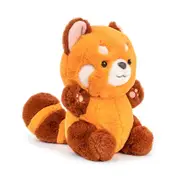 Catzon Round Eye Red Panda Pillow Plush Toy Gift for Kids-Sitting