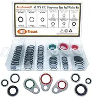 A/C System Compressor Gasket Seals Air Conditioning Compressor Port Seal Washer Kit Gasket Bonded Seal Assortment 60 PCS