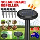 10x Solar Snake Repeller Mouse Rat Repellent Ultrasonic Rat Pest Repellers Lawn