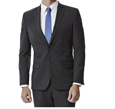 Haggar H26 Premium Stretch Slim Fit Stretch Grey Suit Coat Men's Multiple Sizes