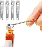 Mini Bottle Opener Botox Vials Opener Phial Cap Remover Oral Liquid Cap Lifter Clinic Hospital Medicine Bottle Opener Soad Beer Canned Beverages Opener Simple Small Strong (4 PCS)