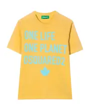 Dsquared2 Kids Logo Printed Crewneck T-Shirt 16Y,6,14Y,10Y Yellow