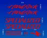 Specialized Hard Rock Classic Vintage Bike Frame Decal Set. V3 Lots of colors!