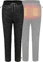 YECHUN Electric Heater Pants, Zone Temperature Control Warm Heating Trousers, 3 Gear Heat Settings Electric USB Thermal Warm Soft Trousers, Built-in Fast Heating Pad, Power Bank Not Included Black