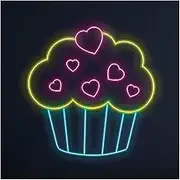 Sign Lamp Cake Neon Sign Open Bakery Room Wall Art Decorative Lamps Sweet Food Business Cake Coffee Shop Party 35cm