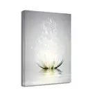 LZIMU Zen Canvas Wall Art White Lotus Flower Bloom in Water Picture Prints Wa...