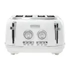 Haden Dorset 4 Slice Wide Slot Stainless Steel Toaster, Ivory & Chrome