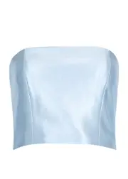 Rotate Birger Christensen Strapless Satin Crop top - Light Blue - 40 (UK12 / M) 40 (UK12 / M)