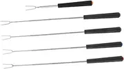 MINAOLULUS 5Pcs Stainless Steel Barbecue Forks Lightweight Roasting Sticks with Plastic Handle for Camping BBQ and Picnics for Grilling Marshmallows Hot Dogs and Fruits
