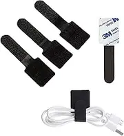 Adhesive Cable Ties 30PCS, Cord Bundler Magic sticker, Hook and Loop Tape, Cable Bundler Clip, Suitable for Office, School and Home Use, 15 black/15 white