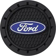 Plasticolor 000651R01 Ford Oval Auto Car Truck SUV Cup Holder Coaster 2-Pack, Blue