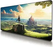 VNDL Gaming Mouse Pad XXL Extra Large Extended Non Slip - Anime Gaming Mouse Mat, Green, Black, Microfiber Cloth, Rubber, 31.5 x 15.7 in