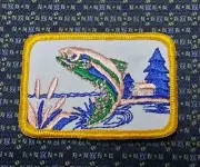 BASS FISHING (PEACH) Iron or Sew on Patch 3"X2"