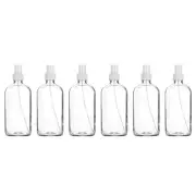 6pcs 16oz Glass Spray Bottles Nozzle Water Mist Stream Sprayer Clear White
