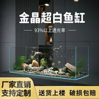 在飛比找樂天市場購物網優惠-【台灣保固】定制 金晶五線超白玻璃魚缸家用客廳小型定制訂做長