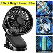 Cooling Clip On Fan Portable USB Rechargeable Fan Mini Desk Fan Women