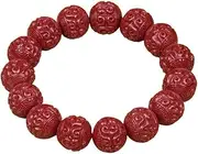 [YANYUESHOP] Feng Shui wealth Bracelet,Jade bead bracelet,Prosperity Natural Cinnabar Bracelet Auspicous Totem Carved Beads Purple Cinnabar Reiki Meditation Attract Lucky Wealthy Love Bangle Gift,8mm Cinnabar (Siz
