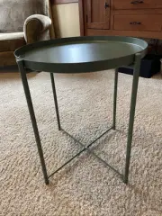 IKEA GLADOM Side Table w/Removable Tray Top, Steel Green 17 1/2 x 20 5/8" New