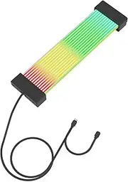 RGB PSU Extension Cable, 24 Pin to 24 Pin 205mm Silicone 5V ARGB Sync Light Bar with Wire Combs for Computer Case ARGB Decor (Black Head)